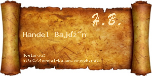 Handel Baján névjegykártya
